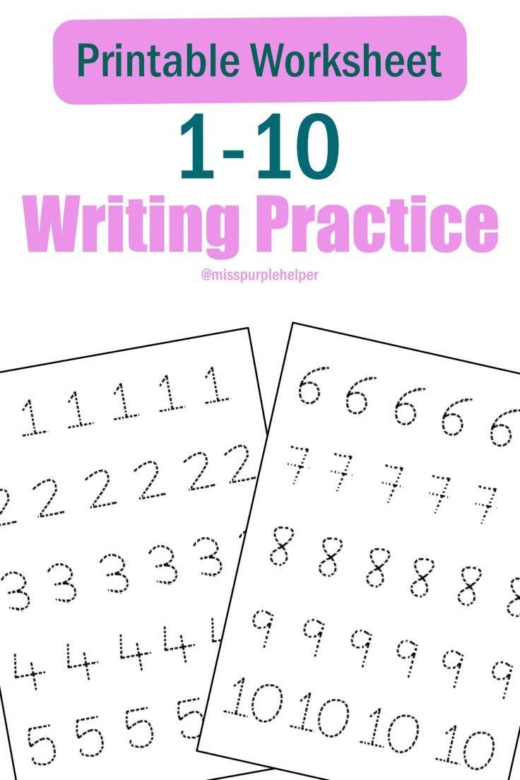 Number Practice Worksheet For Kids
