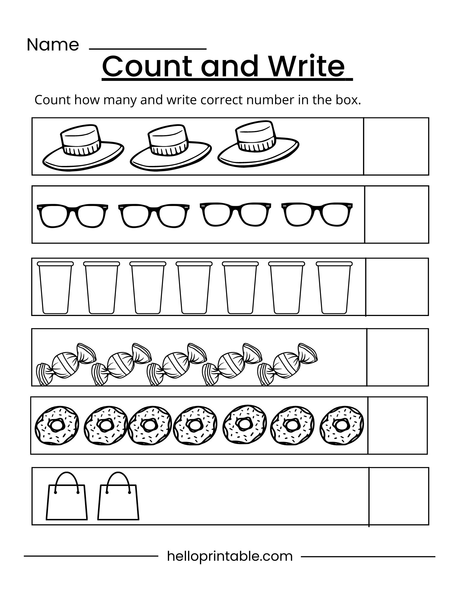 counting and writing numbers worksheets