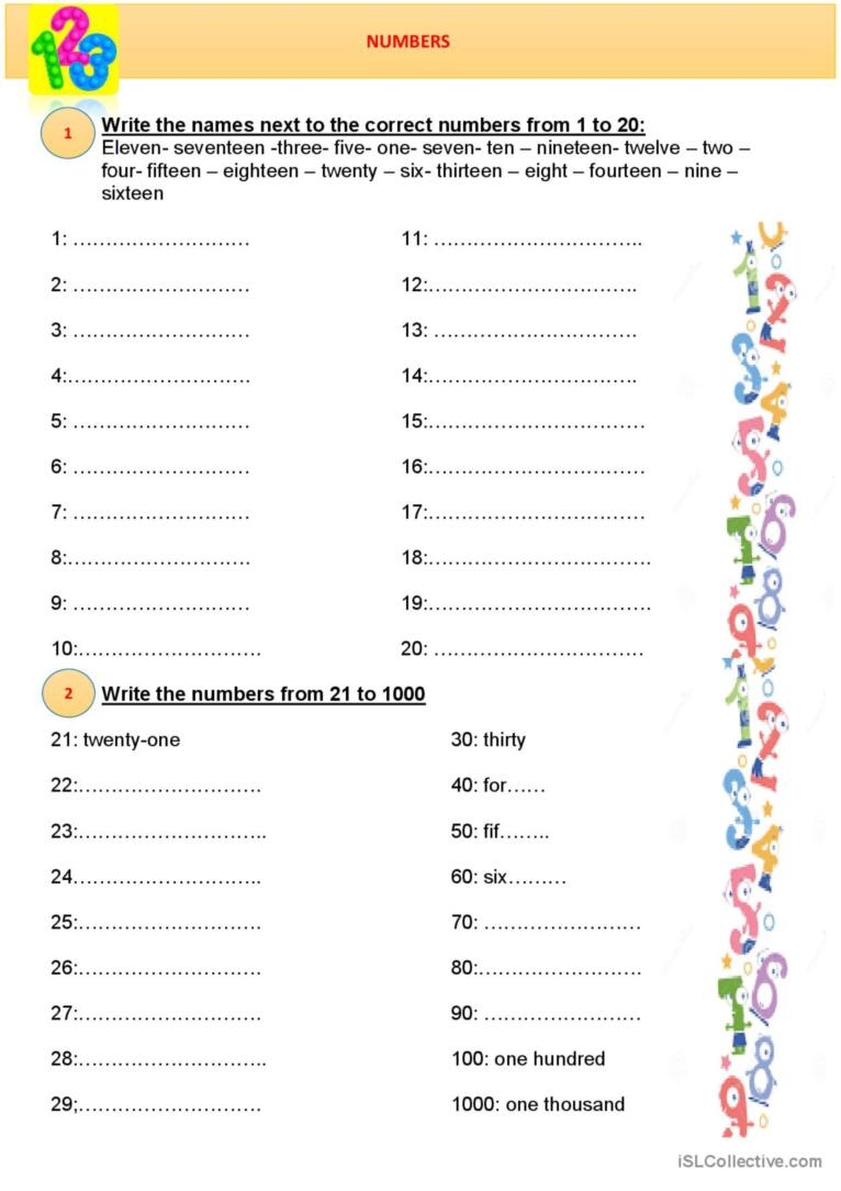 Numbers Exercises Worksheets Pdf Numbersworksheetcom