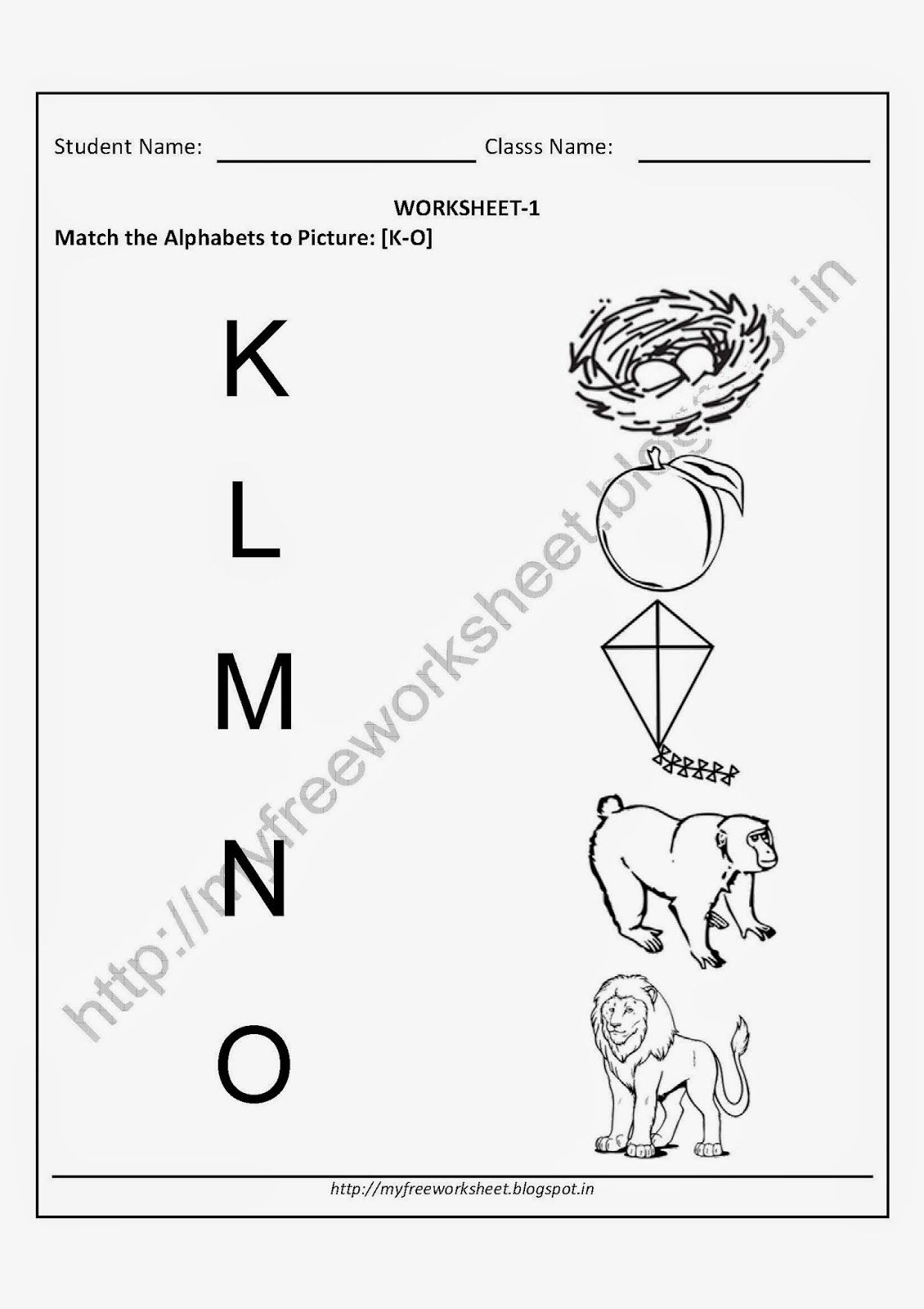 Nursery English Alphabets Worksheets