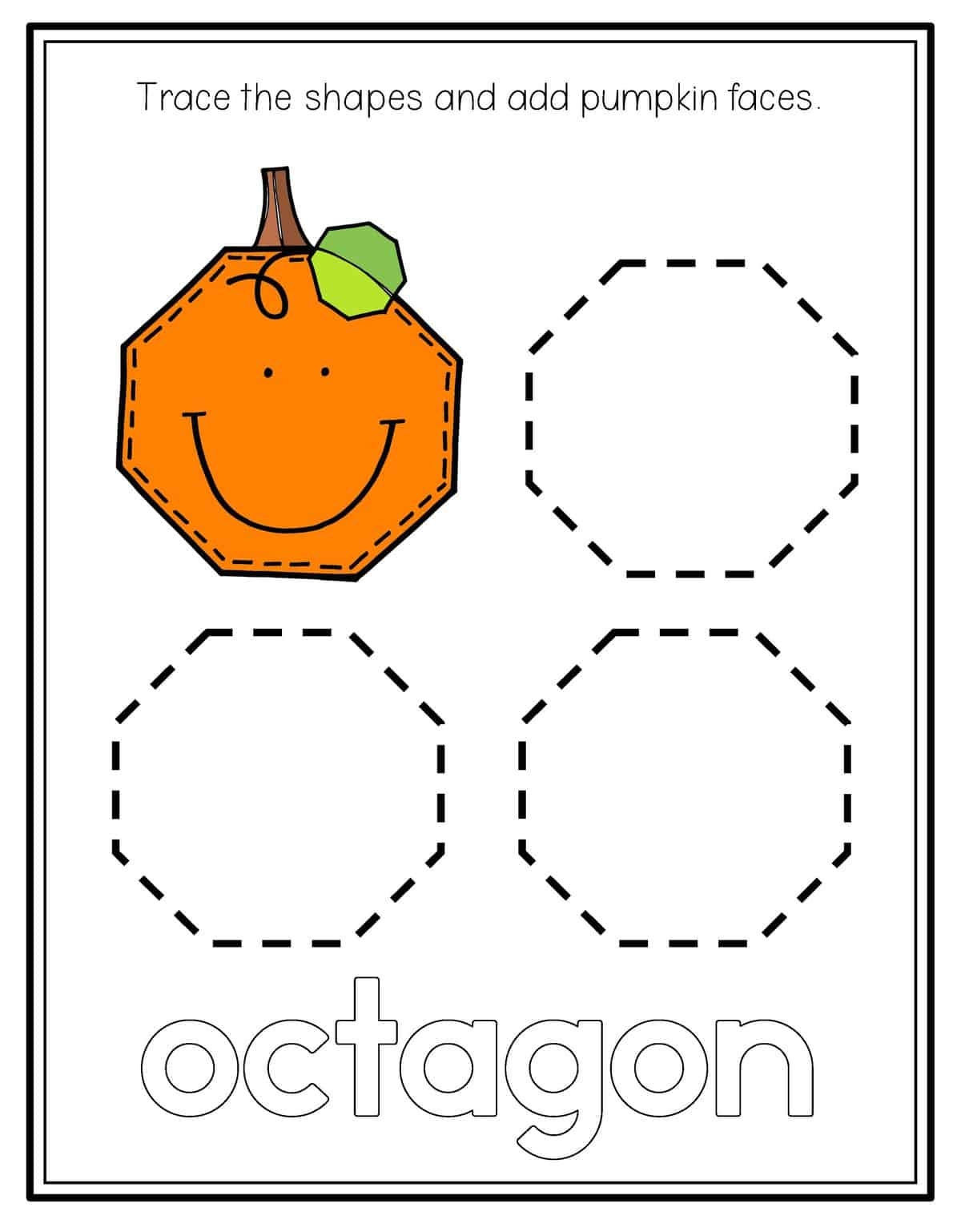 Octagon Tracing Worksheets AlphabetWorksheetsFree