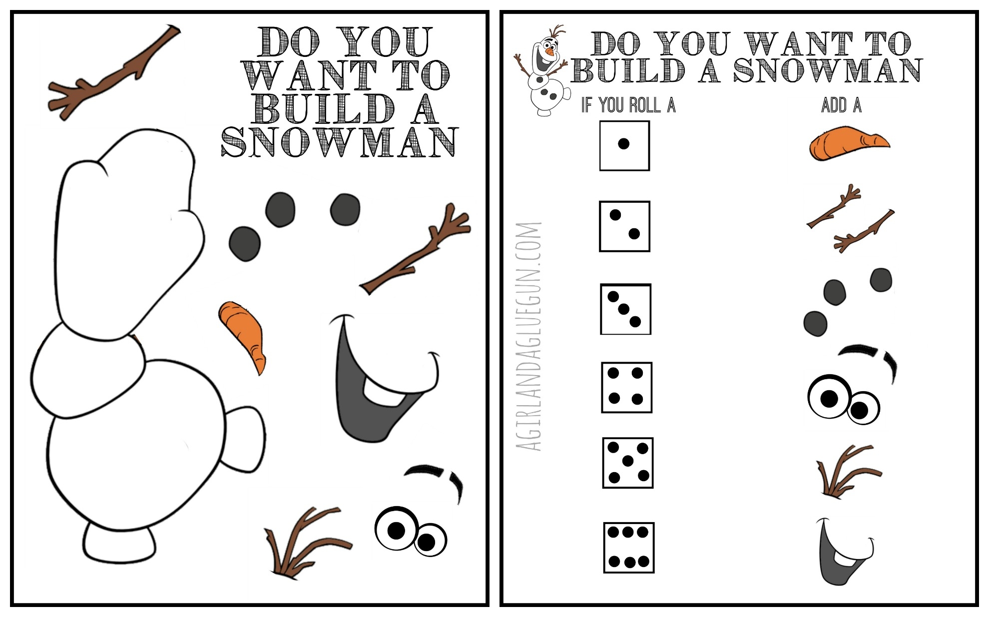 Olaf Cut Out Printable