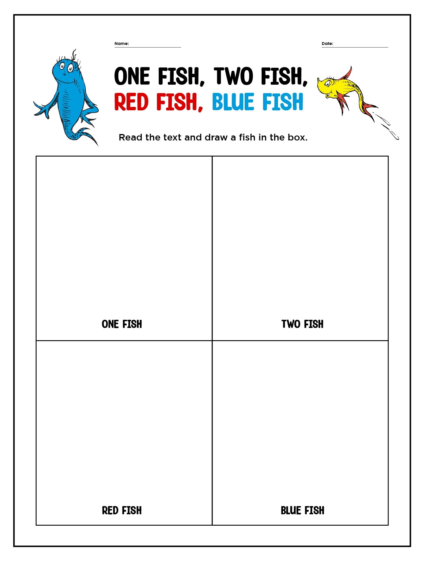 one fish two fish template