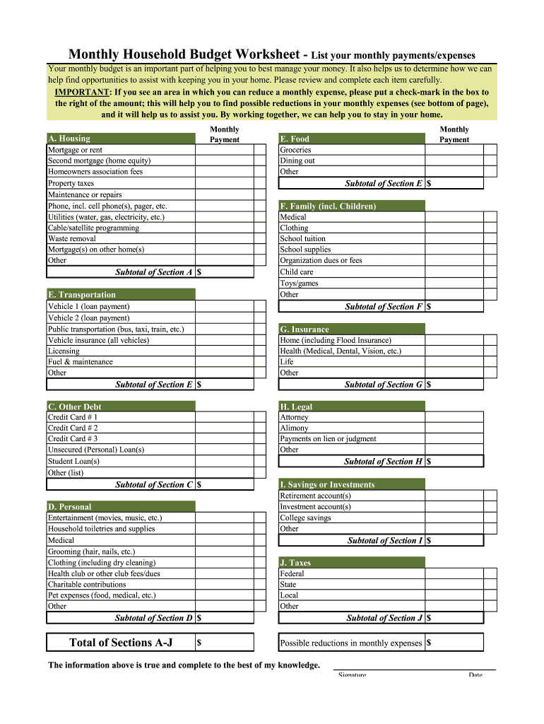 free printable budget worksheets fillable