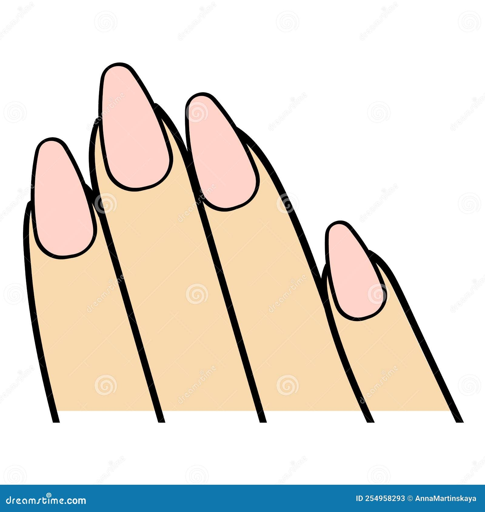 Oval Shaped Nails Template Of Hand For Nail Design Hand Colorful Icon 