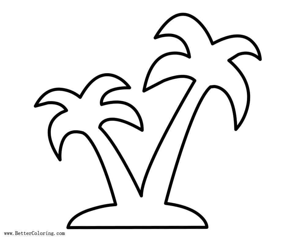 Palm Tree Coloring Pages Outlined Free Printable Coloring Pages