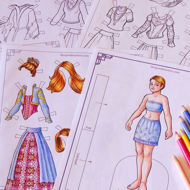Paper Doll Coloring Pages Witches And Magic Downloadable Doll PDF Magic