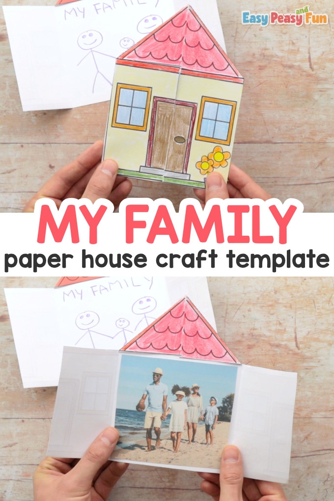 3 dimensional paper house craft template
