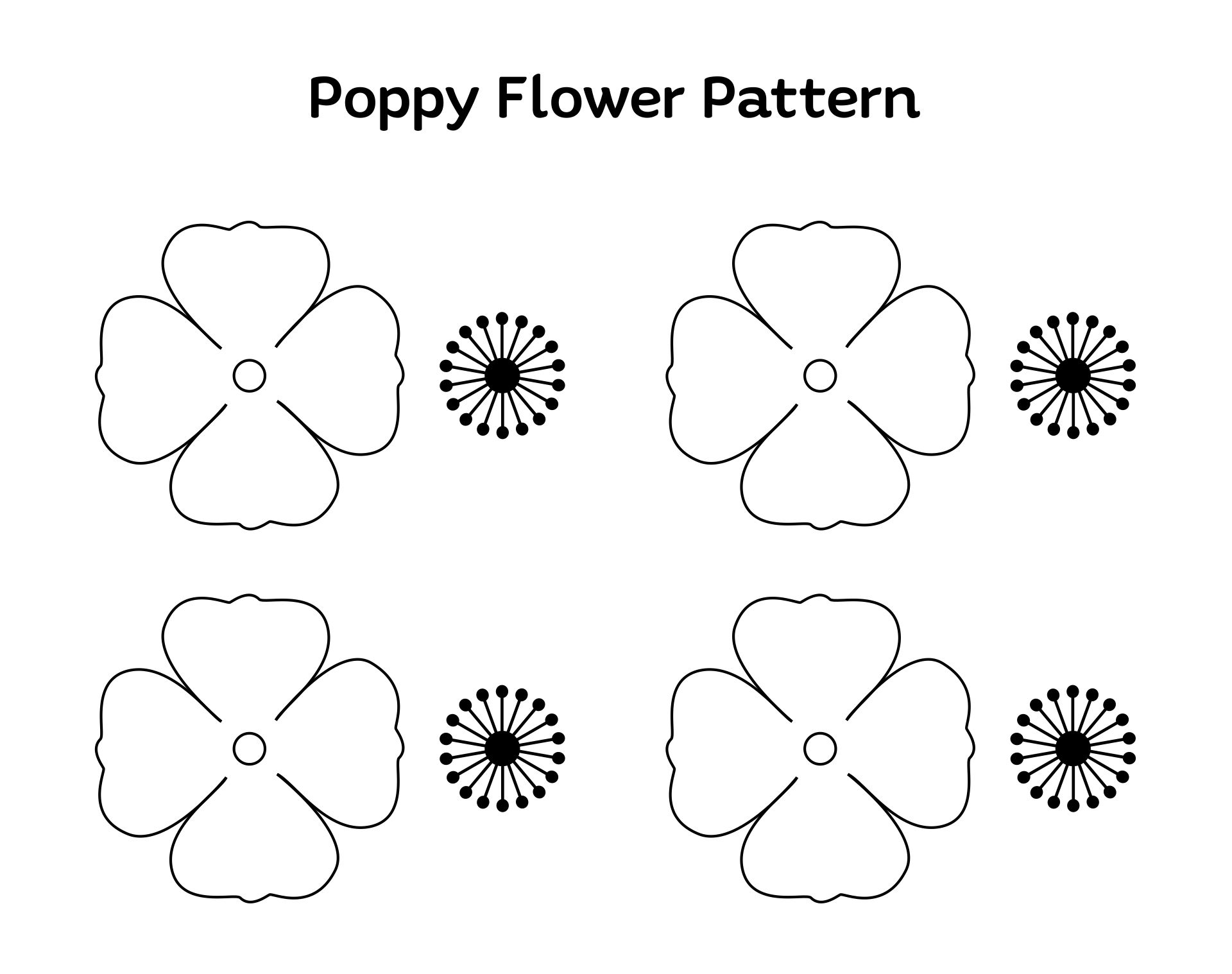 Paper Poppy Flower Pattern 15 Free PDF Printables Printablee