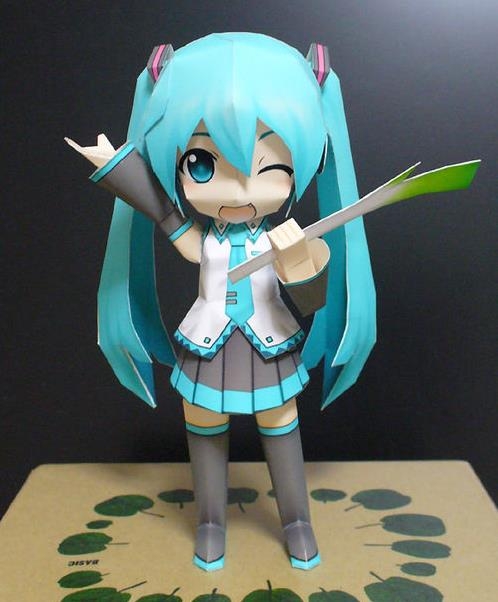 PAPERMAU Vocaloid Hatsune Miku Paper Doll In Chibi Style By 