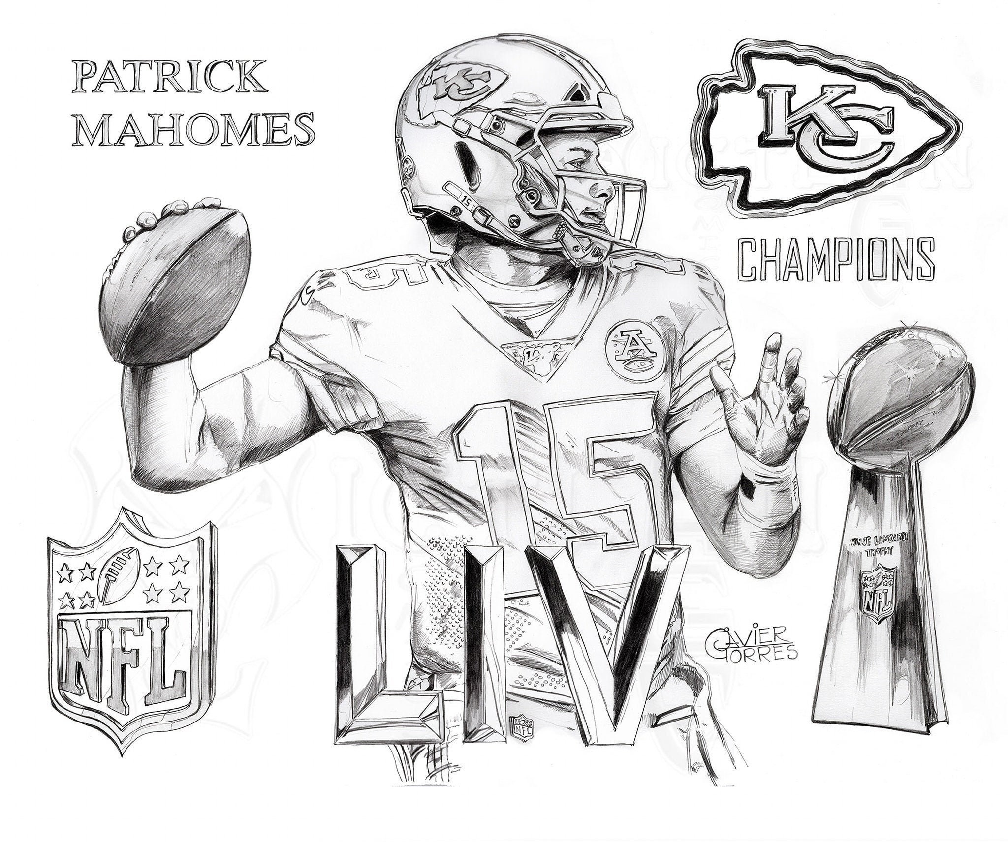 Patrick Mahomes Coloring Pages Printable Coloring Pages