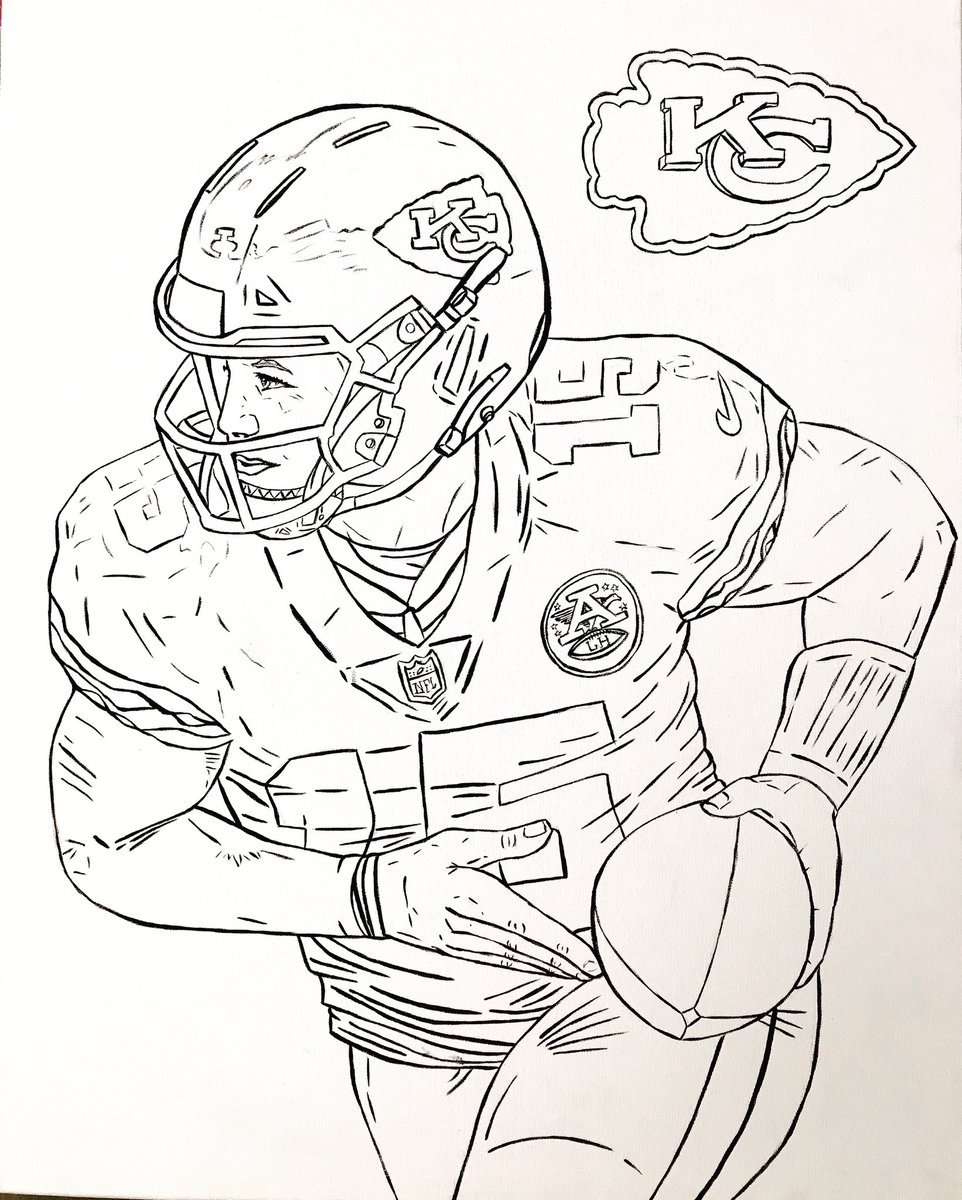 printable patrick mahomes coloring pages