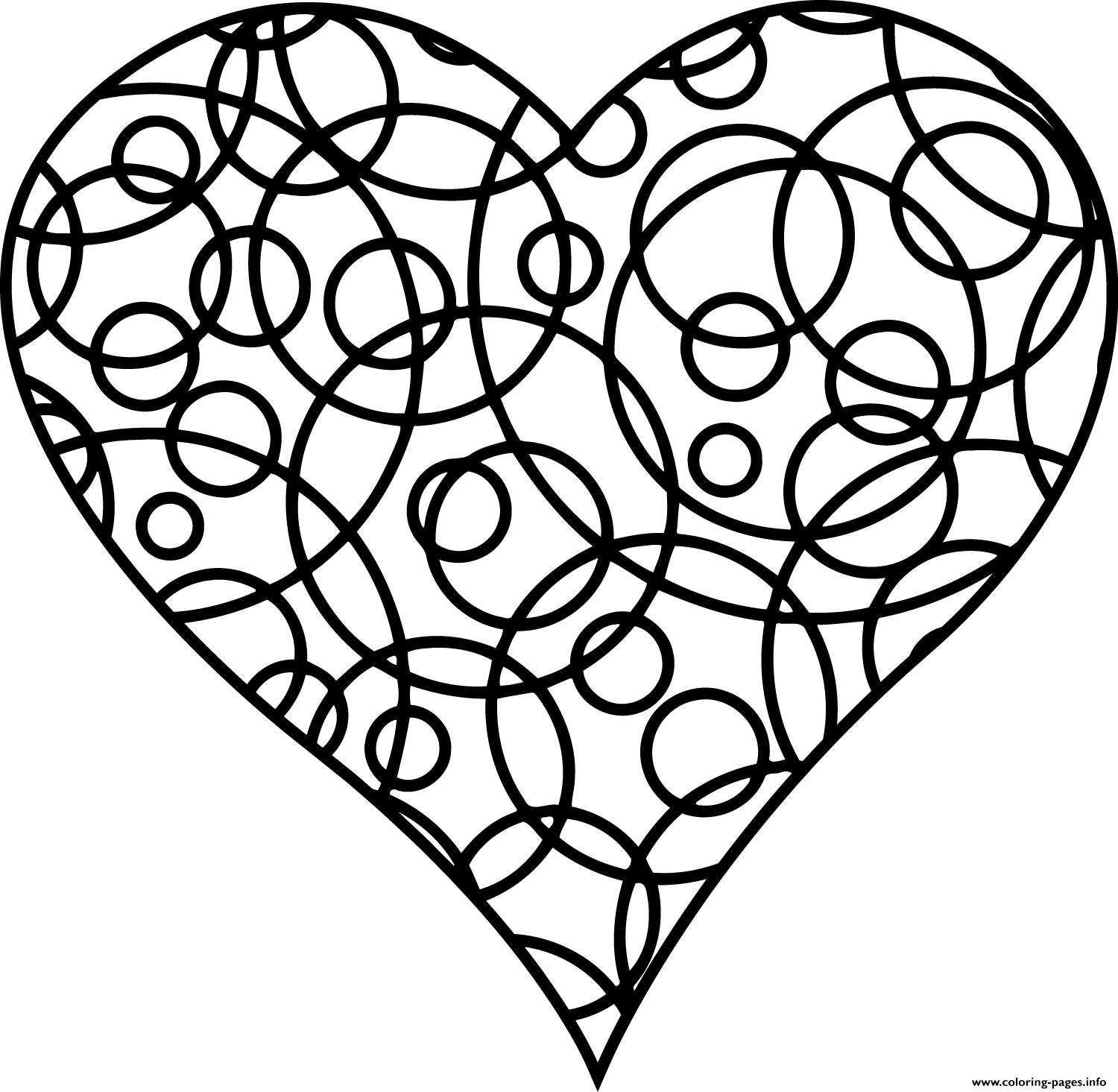 big heart coloring page printable