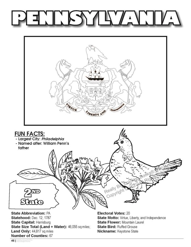 Pennsylvania State Coloring Book Really Big Coloring Books