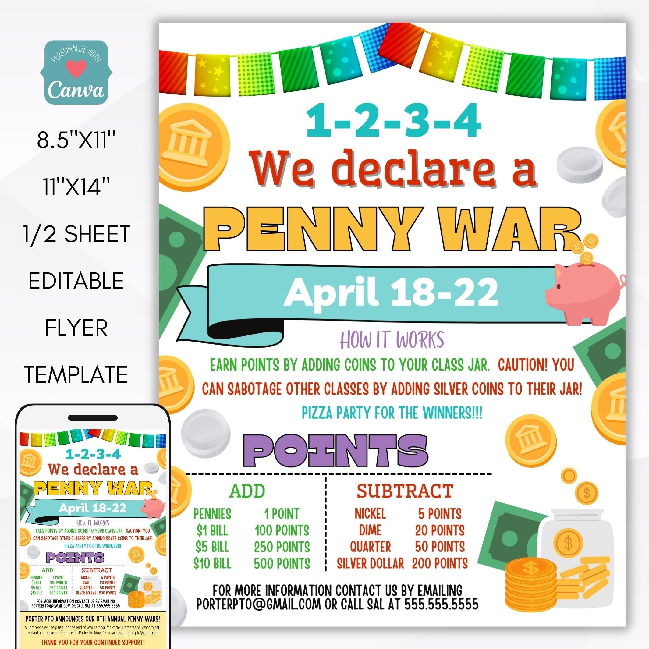 Penny Wars Fundraiser Event Flyers Fundraiser Flyer Easy Fundraisers 