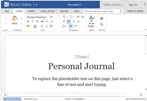Personal Journal Template For Word Online PowerPoint Presentation