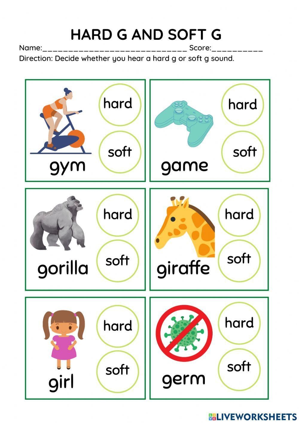 g worksheet for toddlers