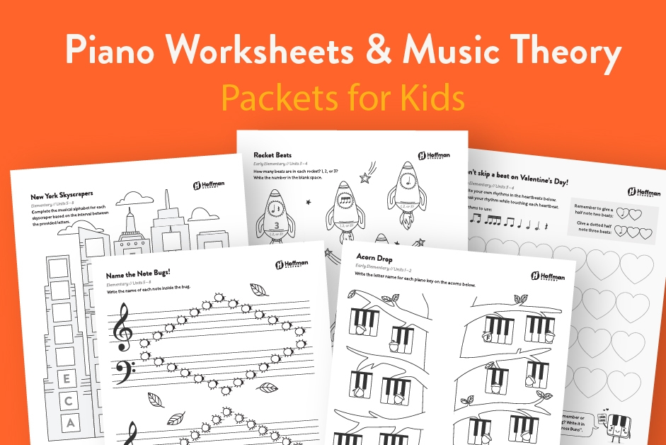 Piano Worksheets Music Theory Themed Packets For Kids Hoffman 