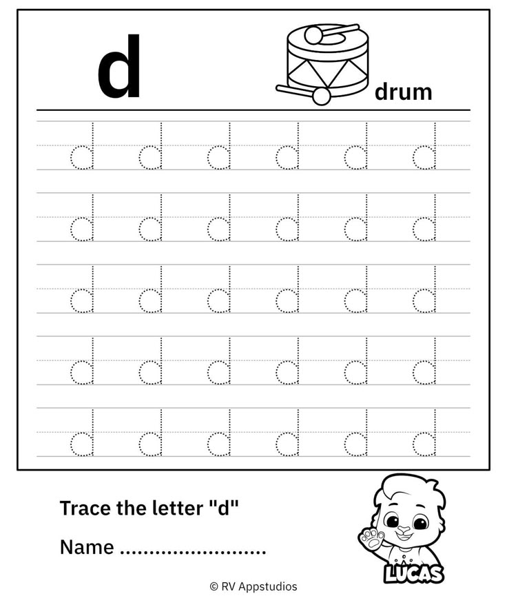 letter d tracing worksheets free