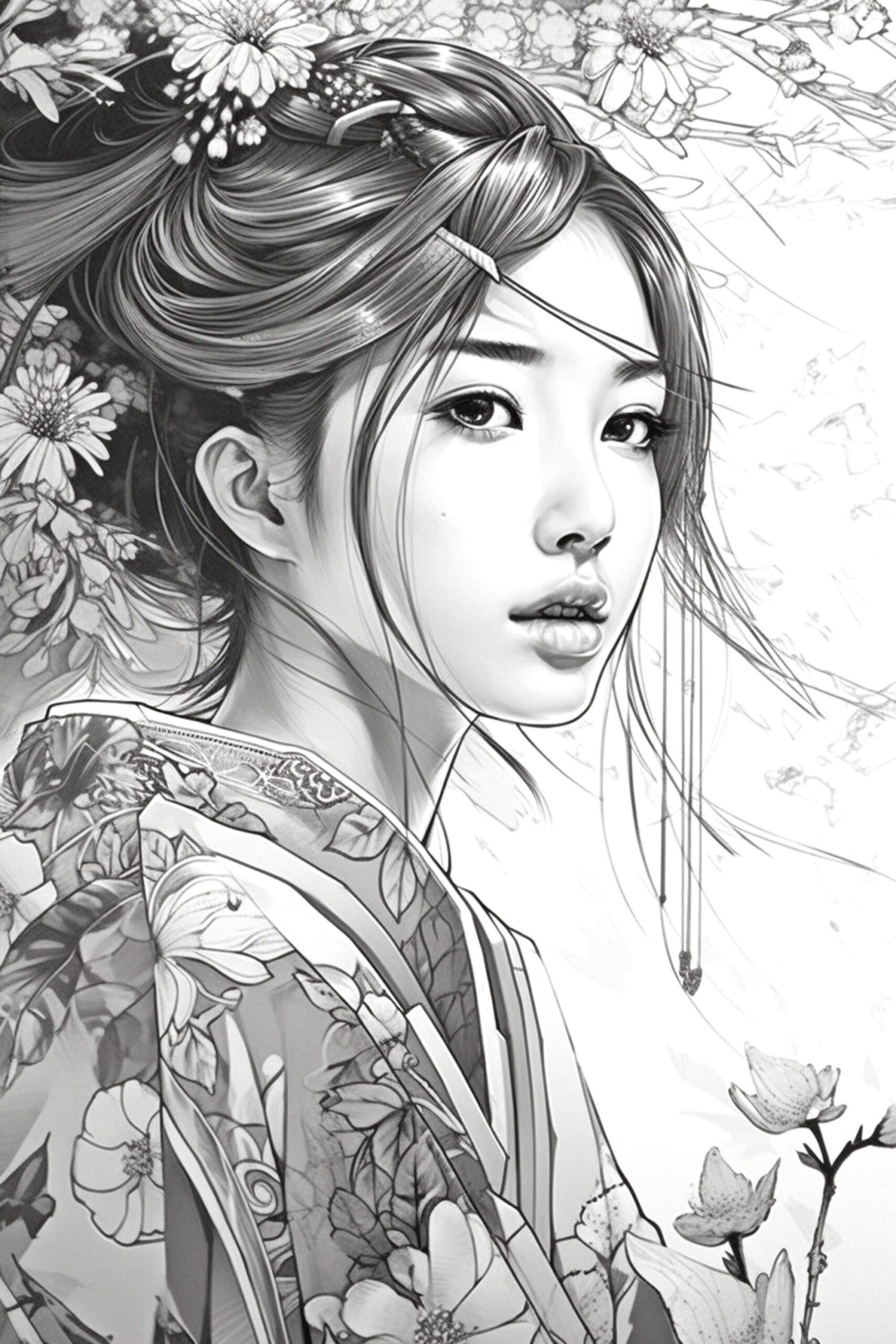 japanese girl coloring pages