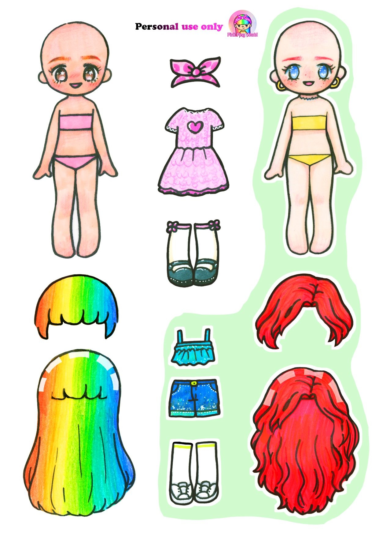 Pink Ping World Paper Dolls DIY CRAFTS Printables Pinkpingdoll 39 s Ko