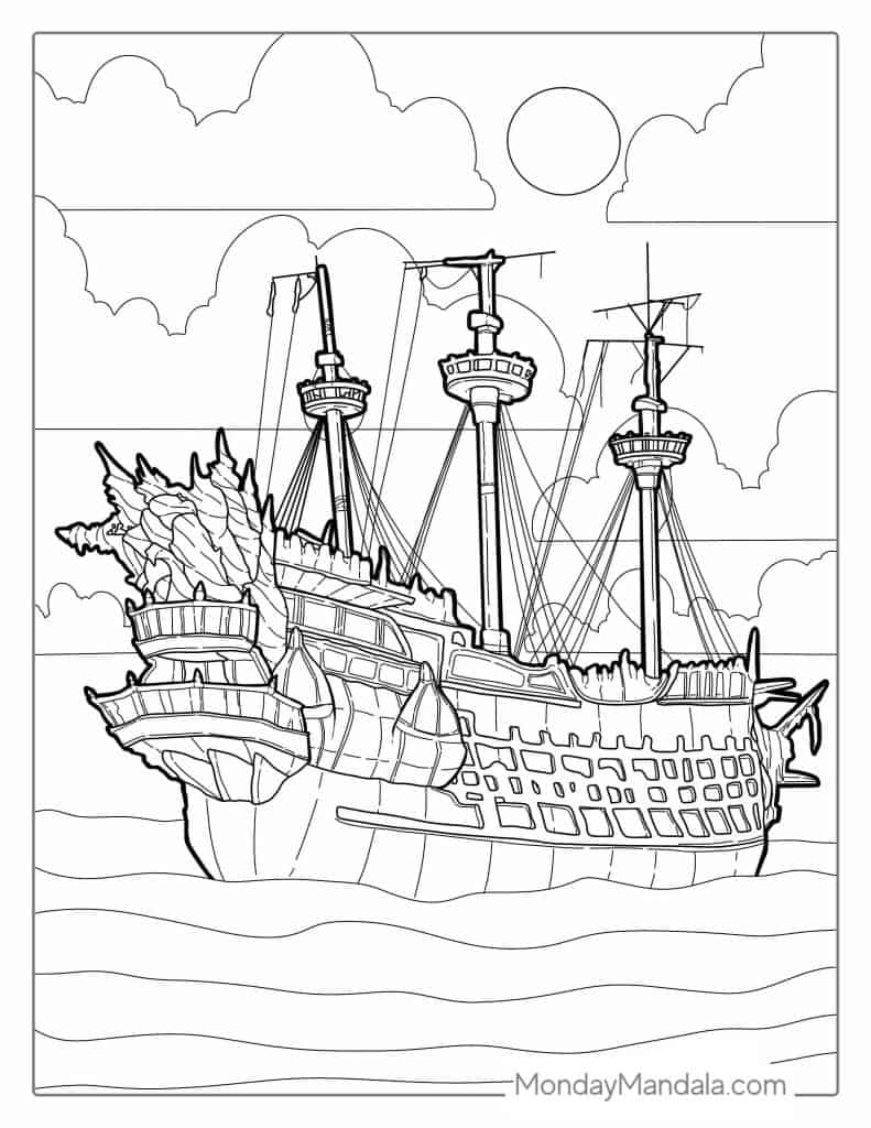 Pirate Ship Coloring Page Free PDF Printables Coloring Home
