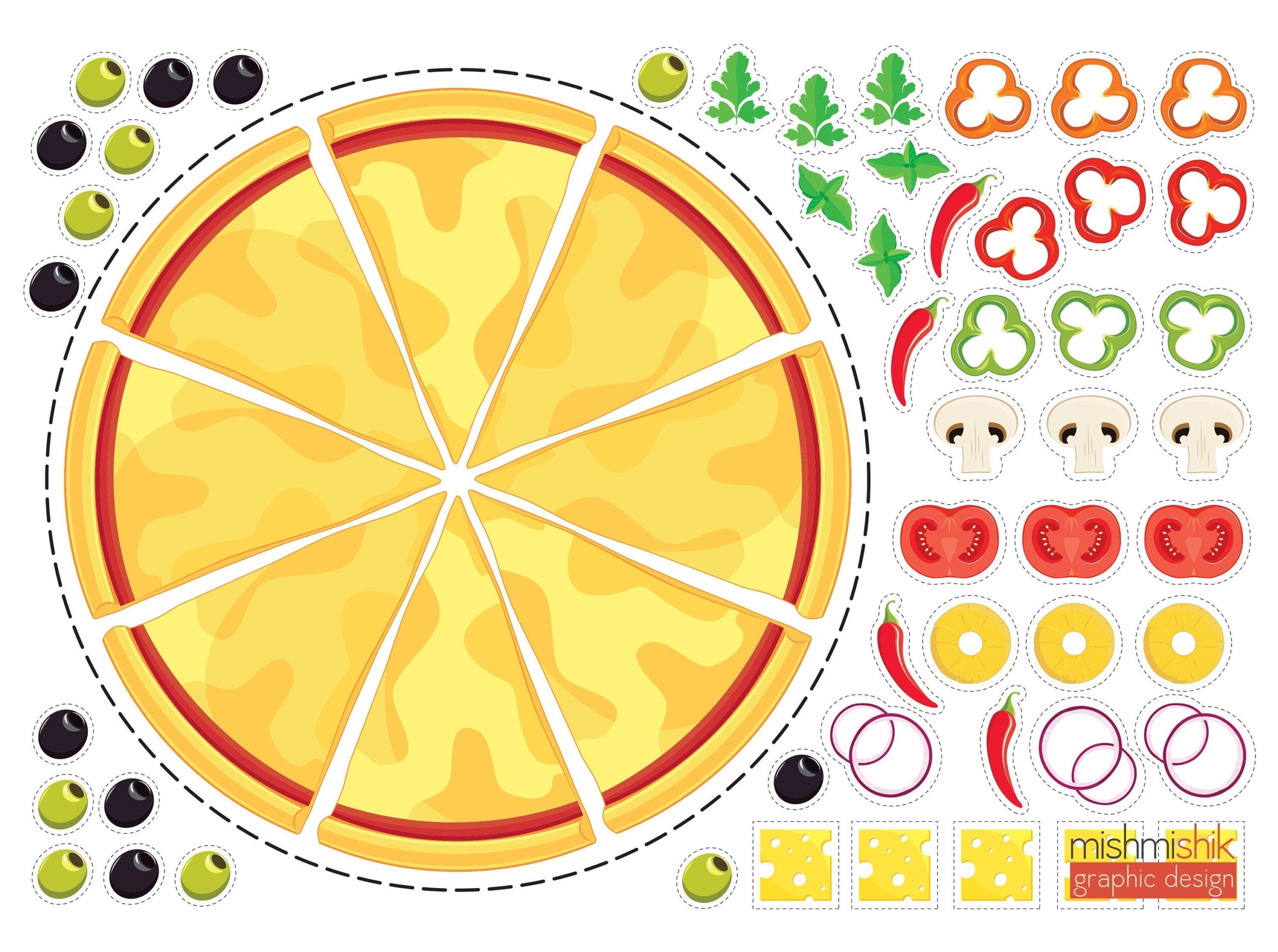 Pizza Printable Template Content Calendar Template