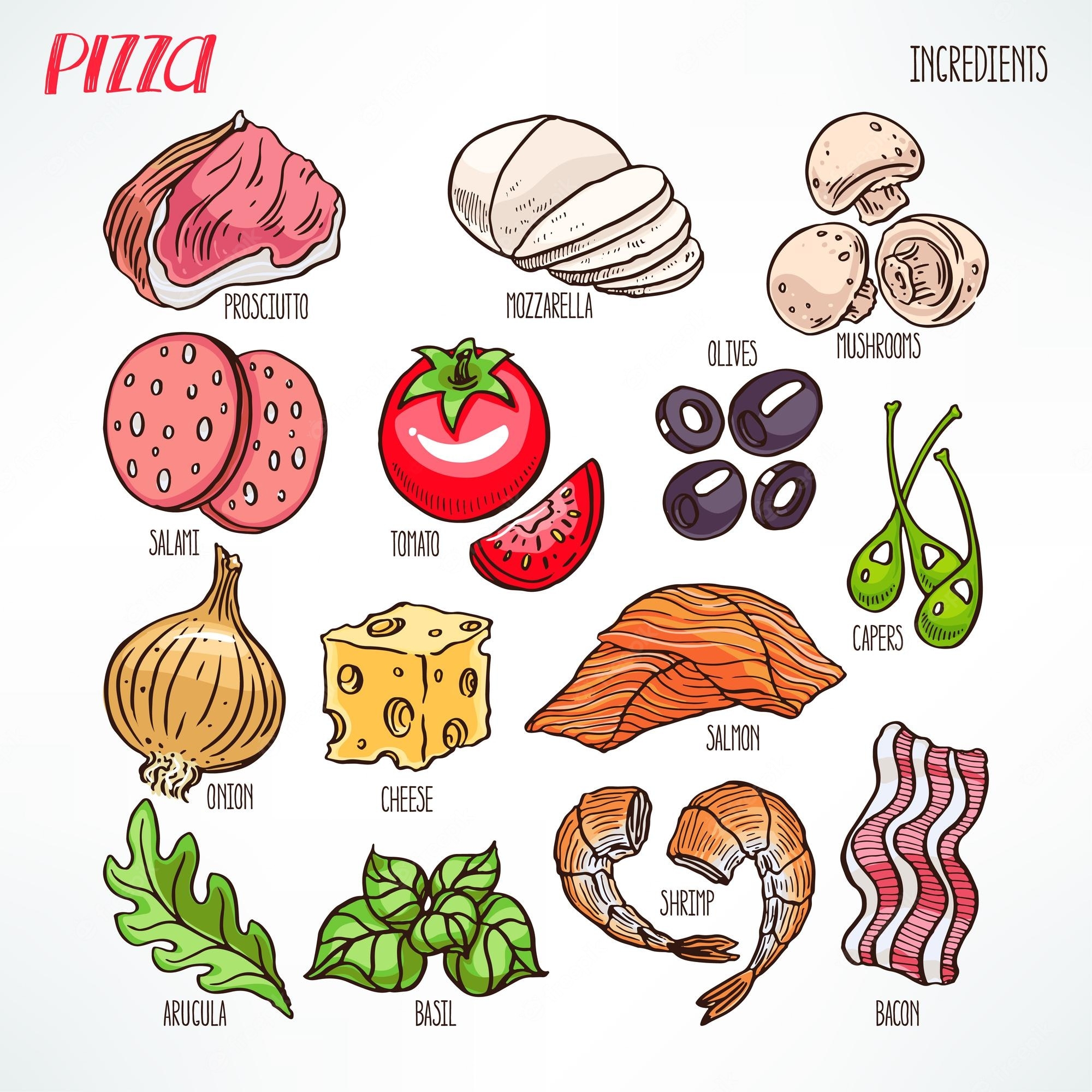 Pizza Toppings Clipart Ingredients To Make Pizza 06RBSs Clipart