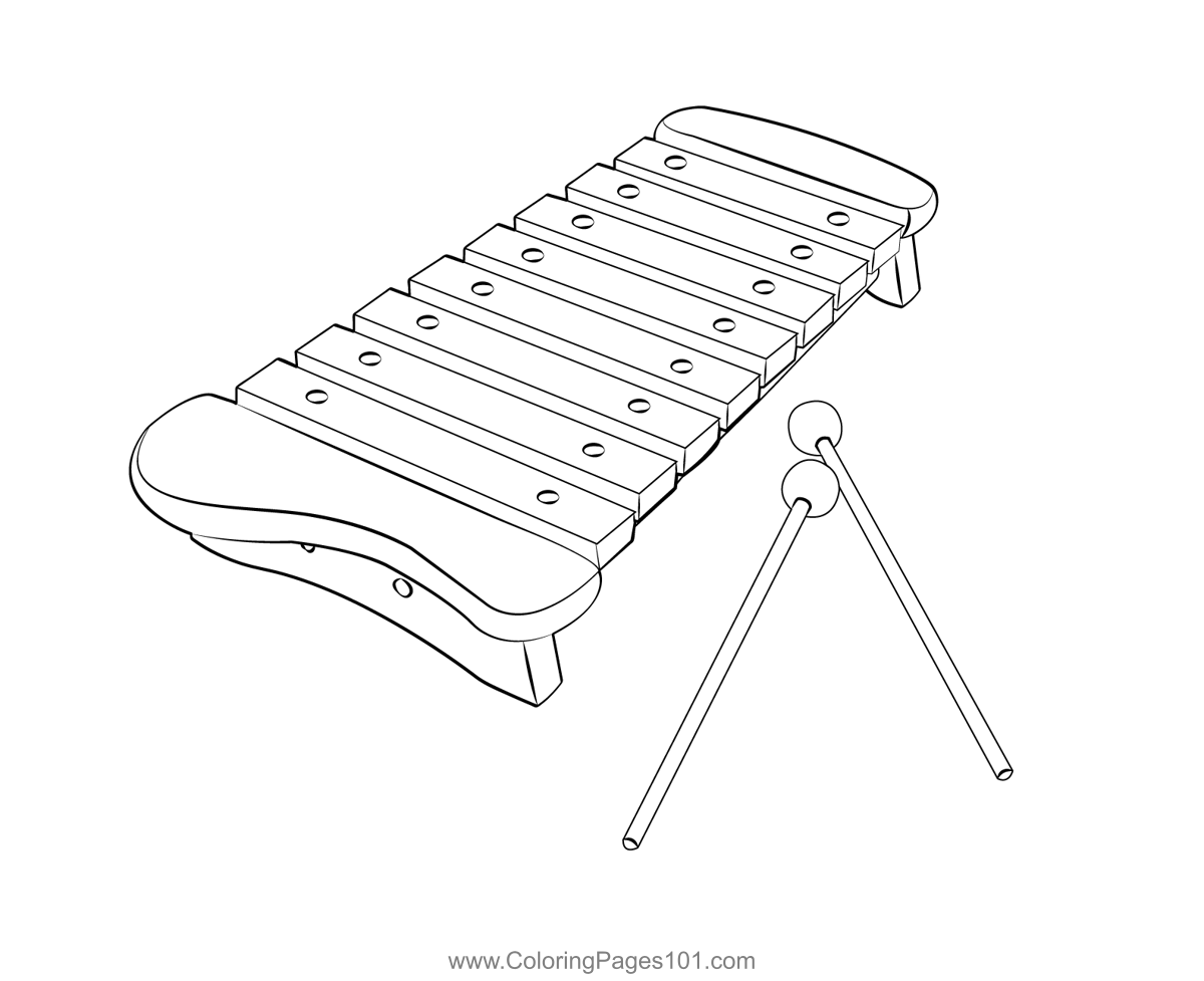 Playme Xylophone Coloring Page For Kids Free Xylophone Printable 