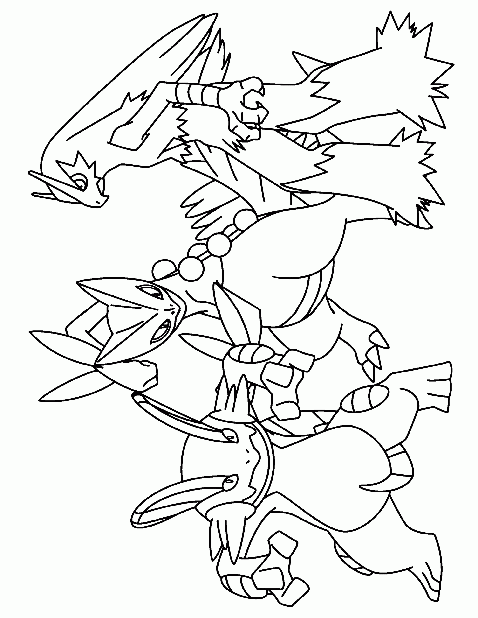 Pokemon Of Mega Sceptile Free Colouring Pages