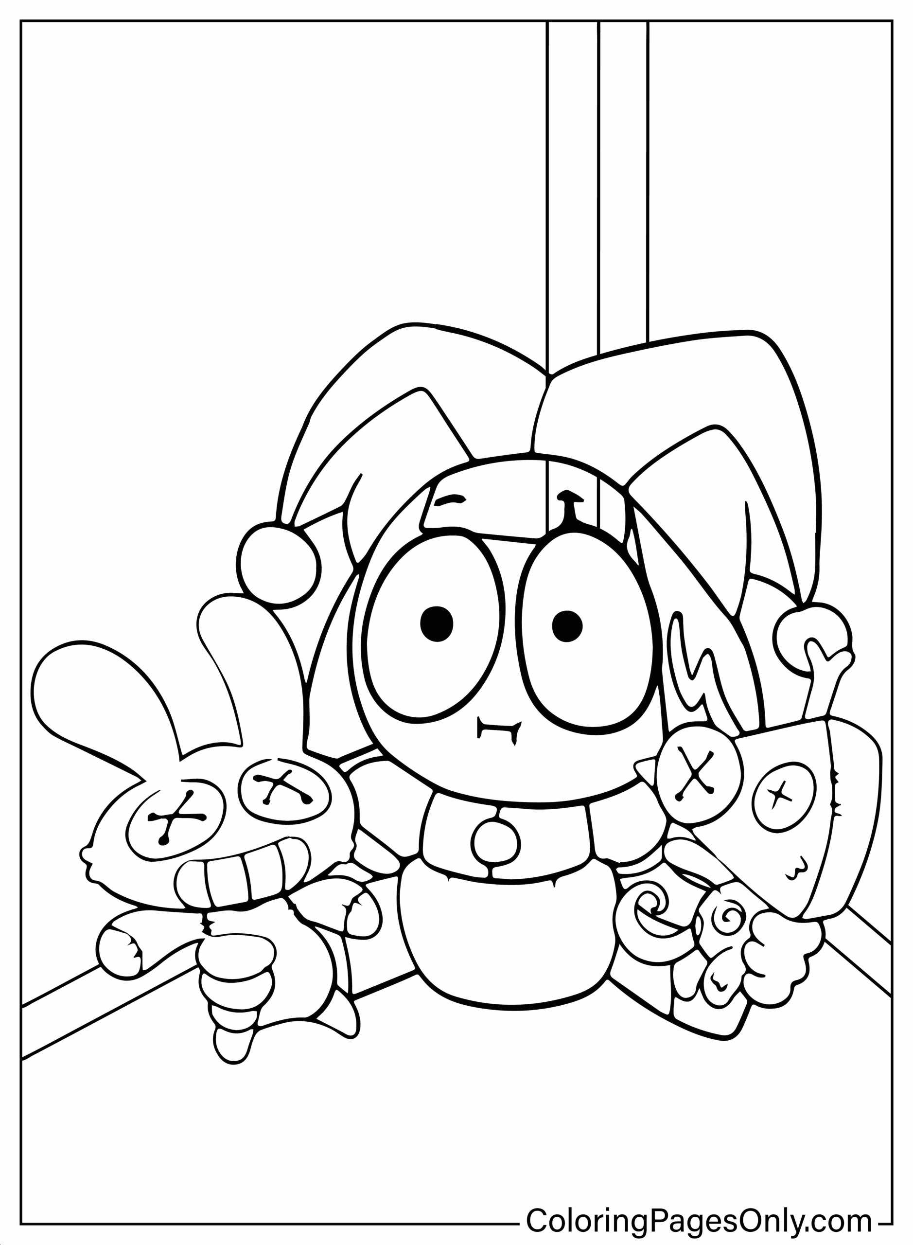 Pomni Coloring Page Printable Free Printable Coloring Pages