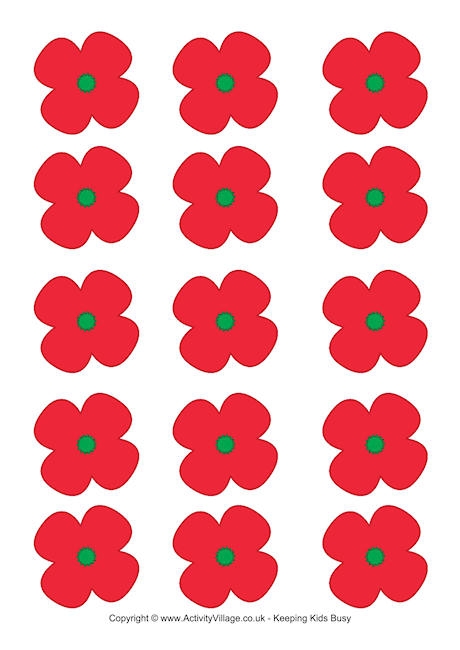 free printable paper poppies template