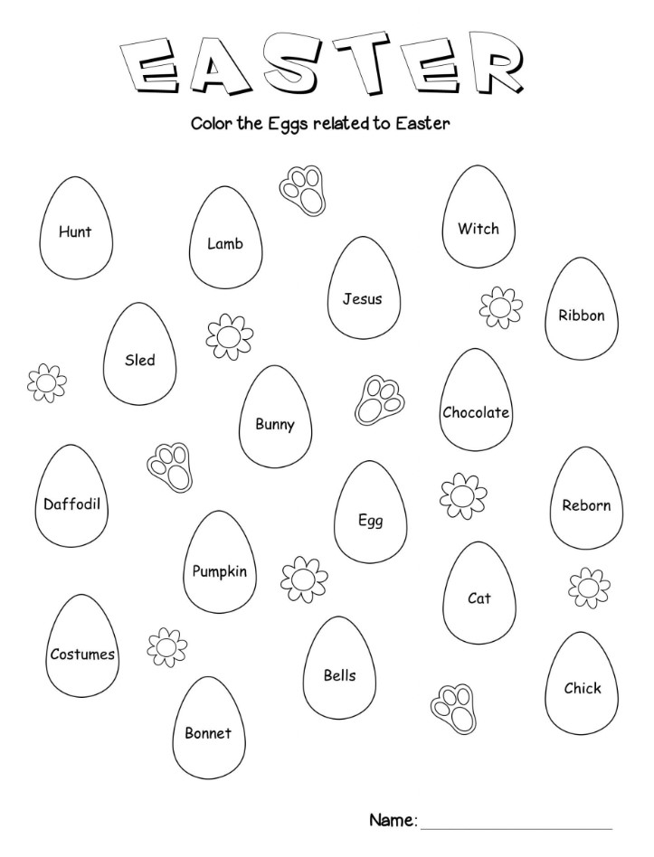 easter worksheets printable free