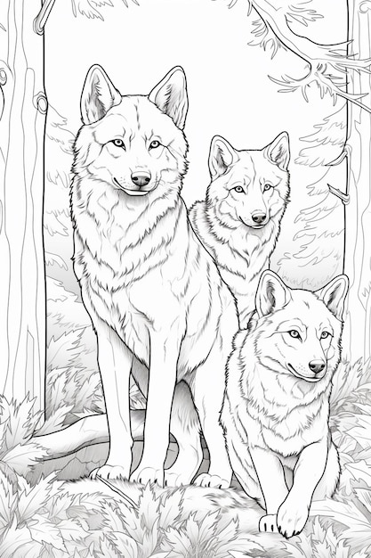 Premium Photo Coloring Pages Of Wolves Free Coloring Pages Of Wolves