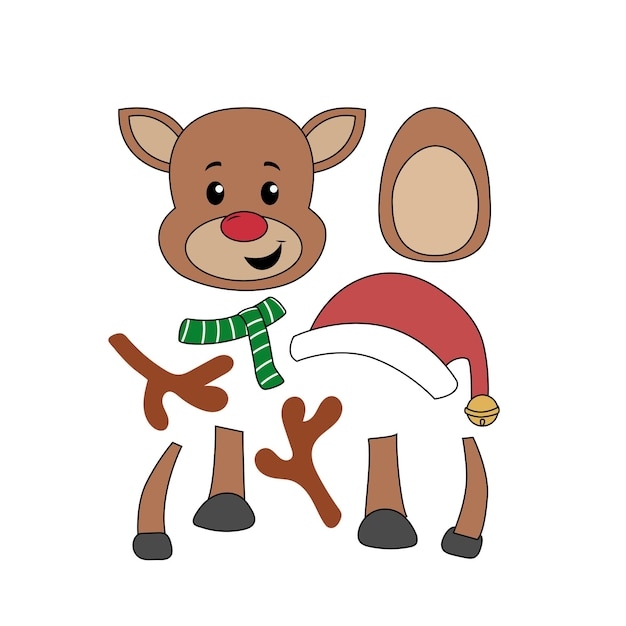 Premium Vector Free Printable Build A Reindeer Activity