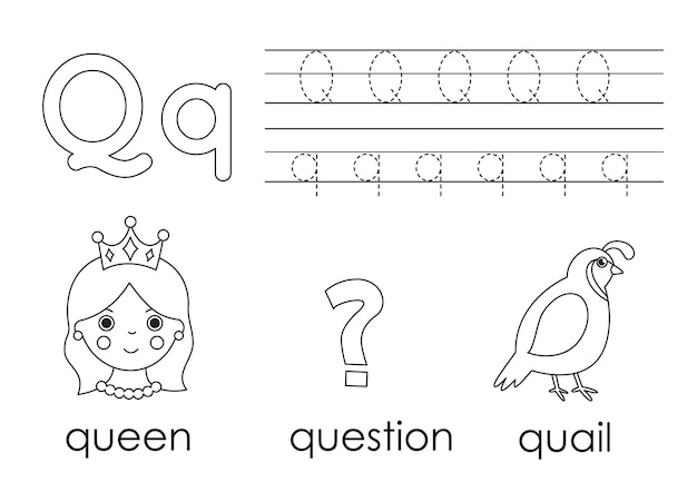 q coloring book for kids