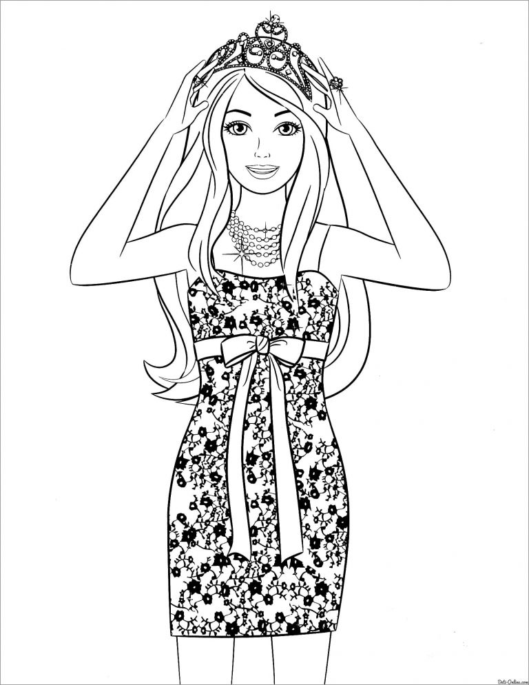 Pretty Barbie Coloring Page ColoringBay