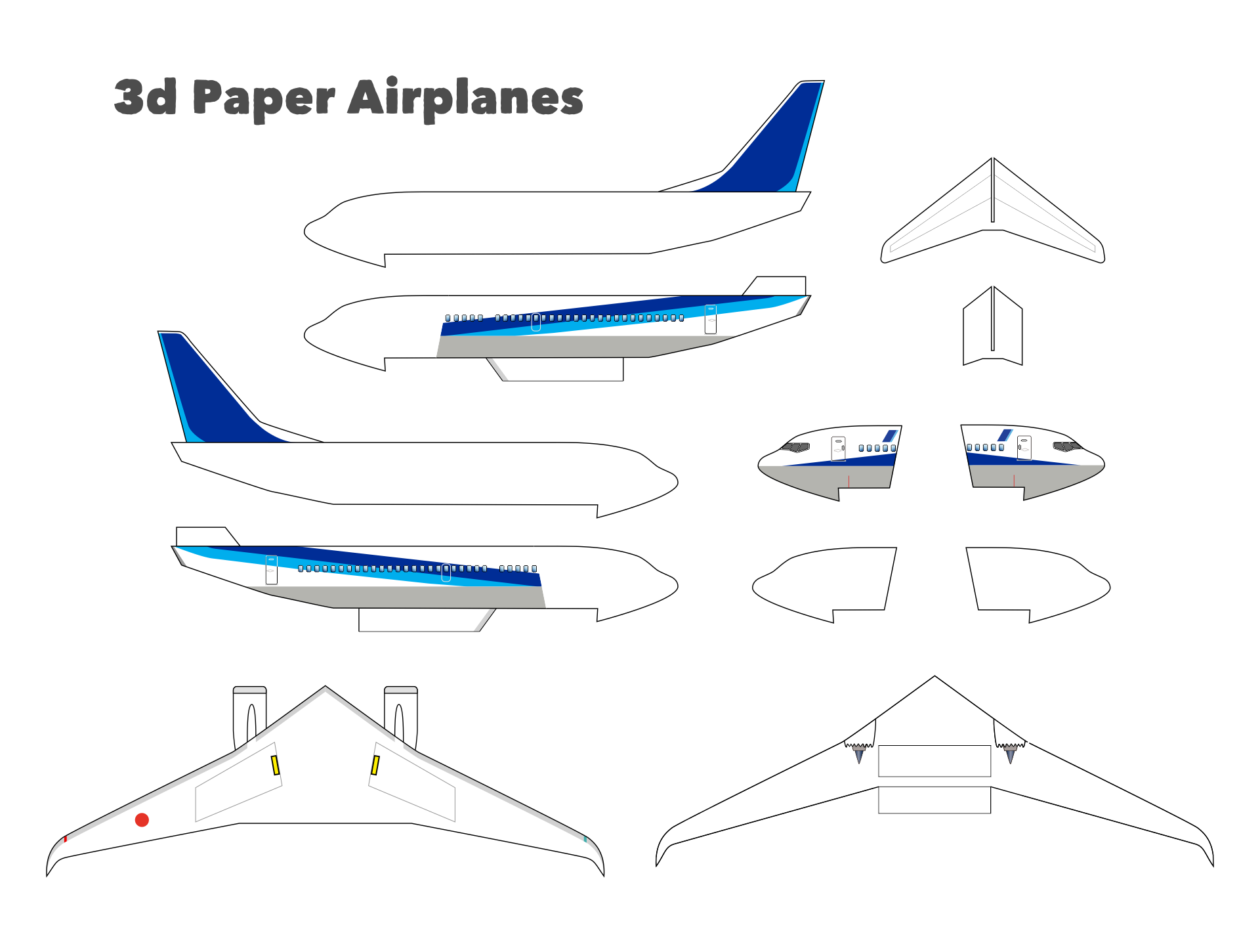 Printable 3d Paper Airplane Templates Get What You Need For Free