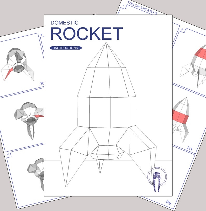 free 3d paper rocket template