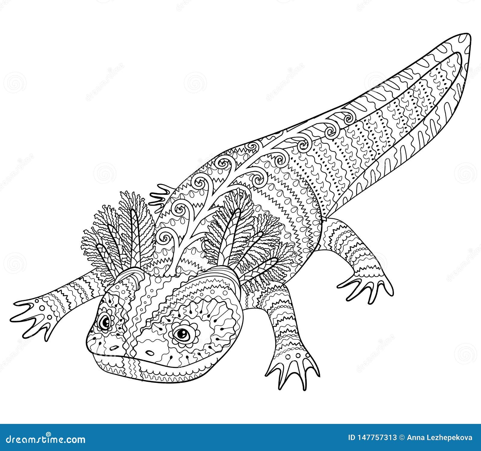 Printable Axolotl Coloring Pages