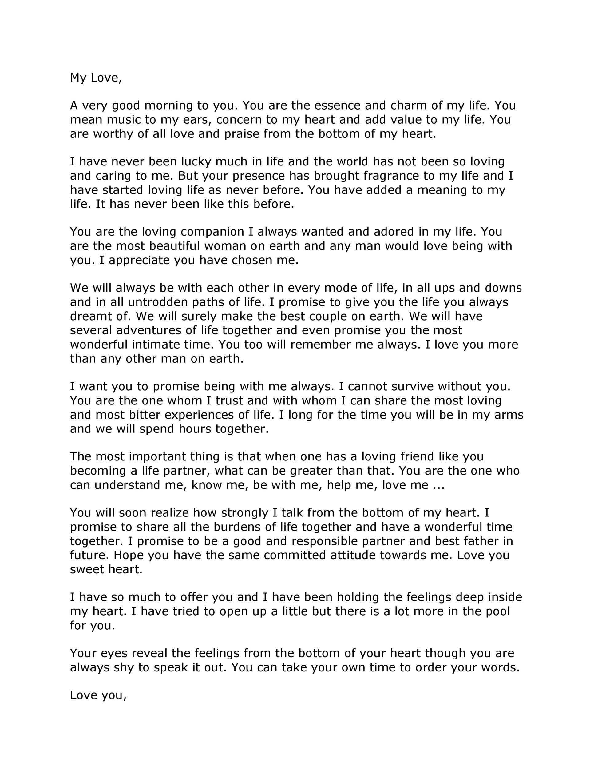 Printable Background Love Letter Template