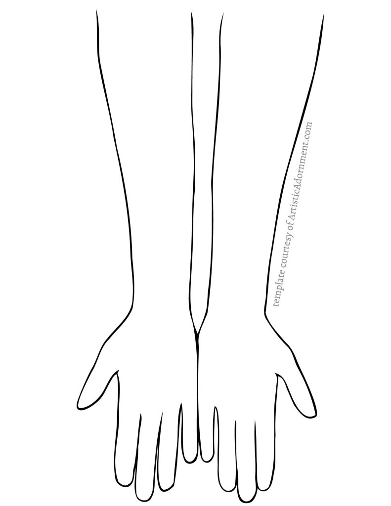 Printable Blank Hand Template For Henna Fillable Form 2023