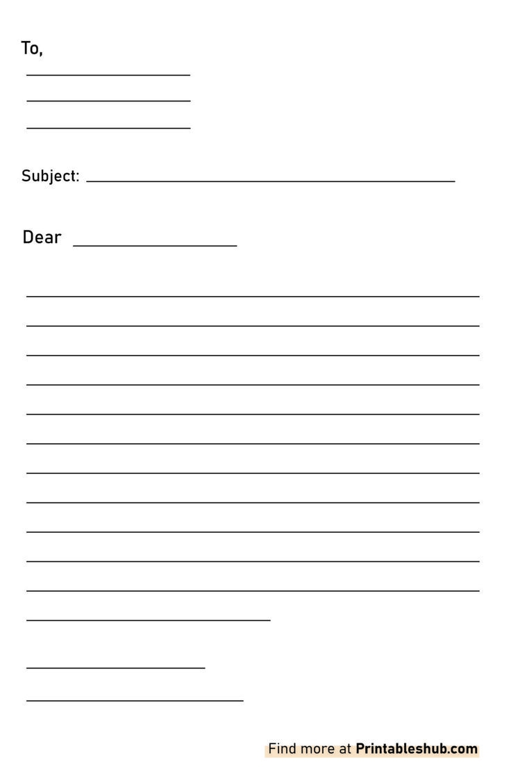 free printable blank letter template