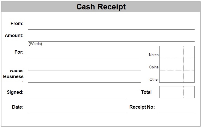 Printable Blank Receipt Forms Printable Forms Free Online