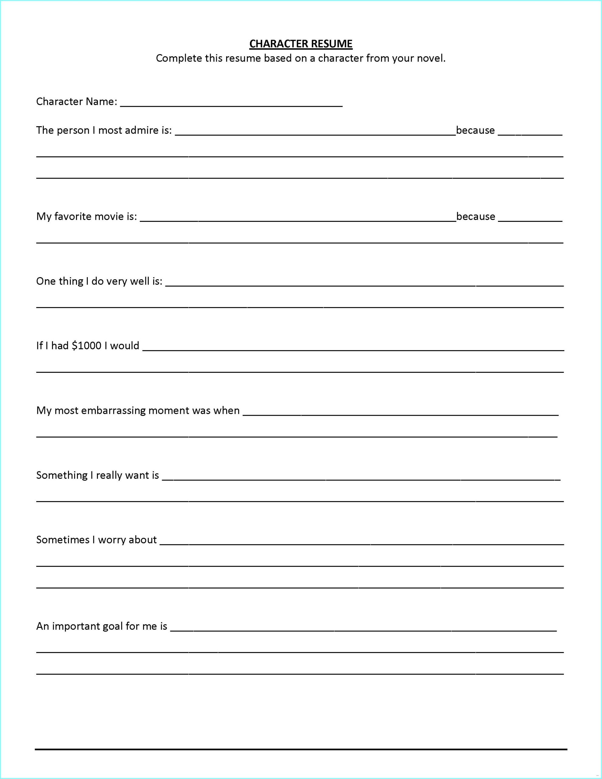 Printable Blank Resume Form Printable Forms Free Online