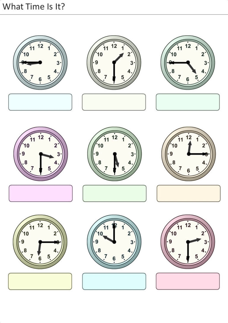 blank clock worksheets printable
