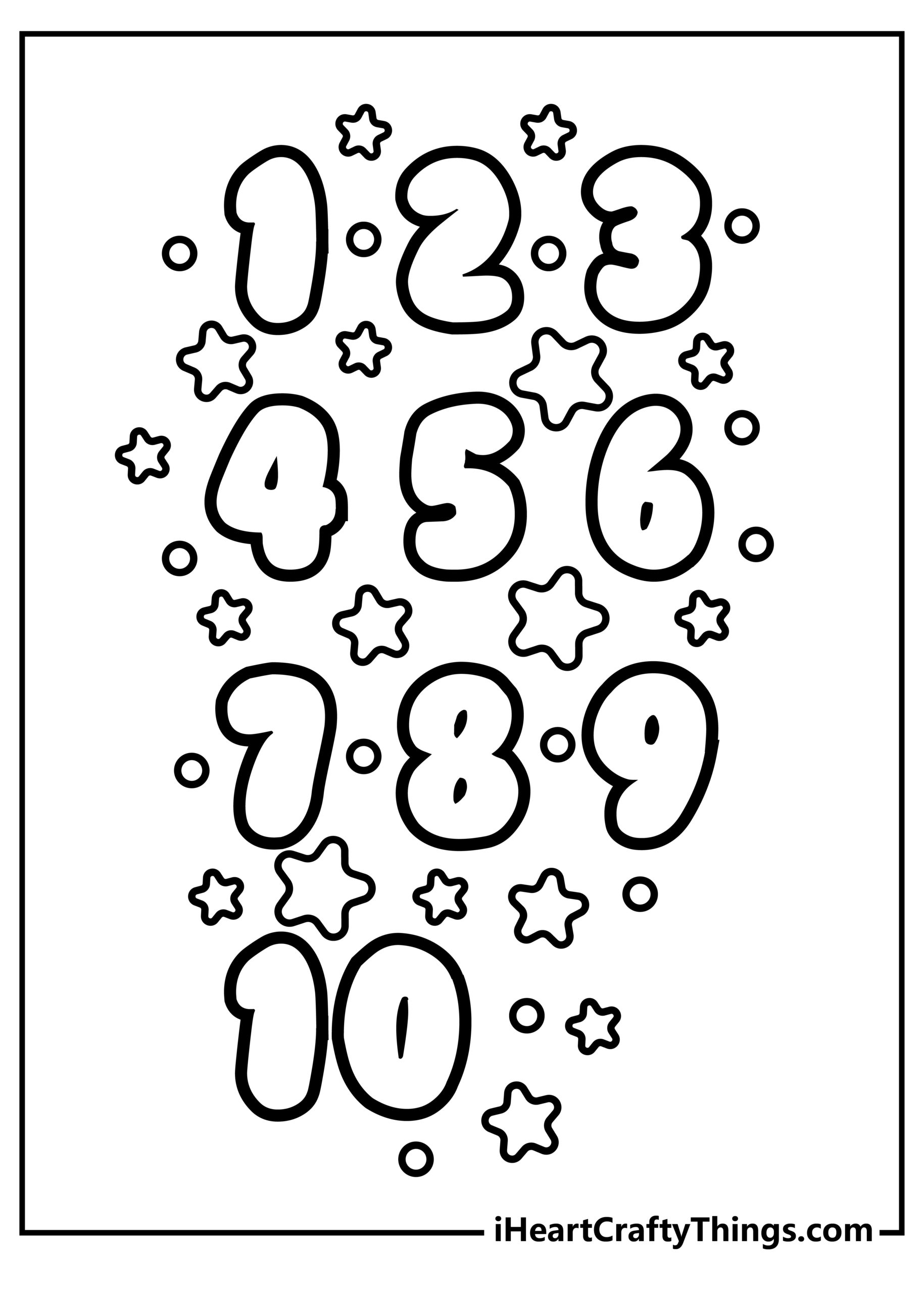 free printable number color sheets