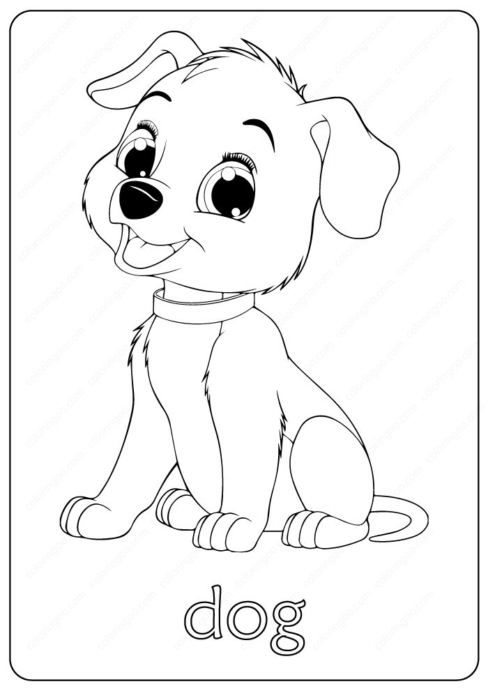printable coloring page dog