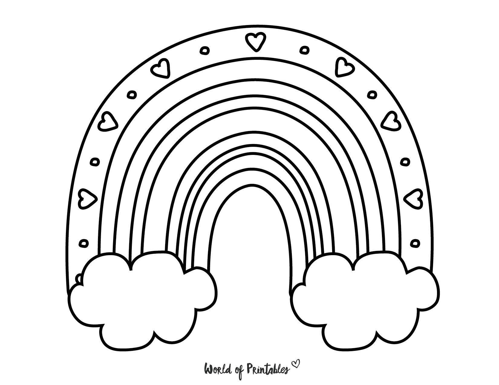 Printable Coloring Pages Of Rainbows