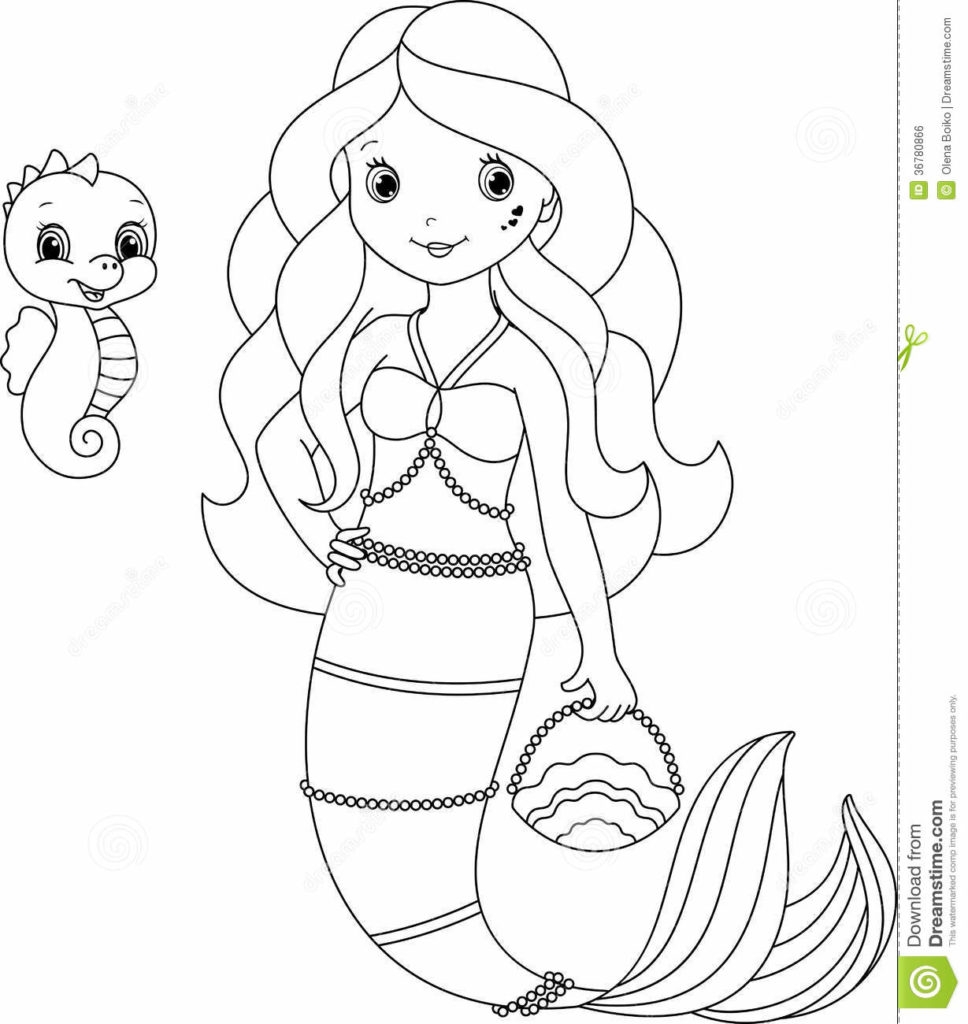 Printable Colouring Pages Mermaid